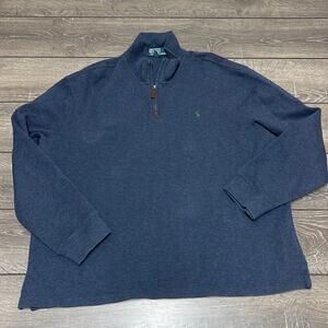 Polo By Ralph Lauren Navy Blue Quarter Zip Pullover Men’s Size XXL